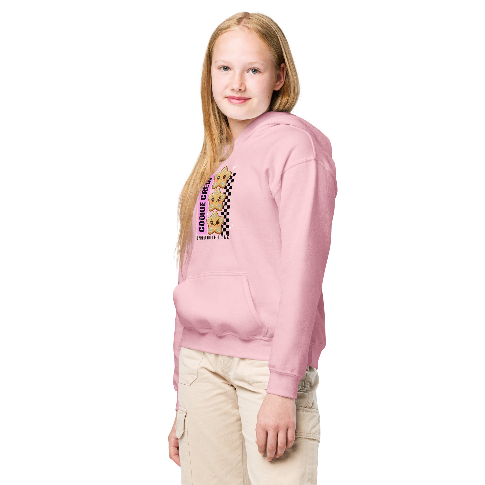 "Cookie Crew, Baked With Love"- Black in Pink | Youth Hoodie | – RB Designa Co
