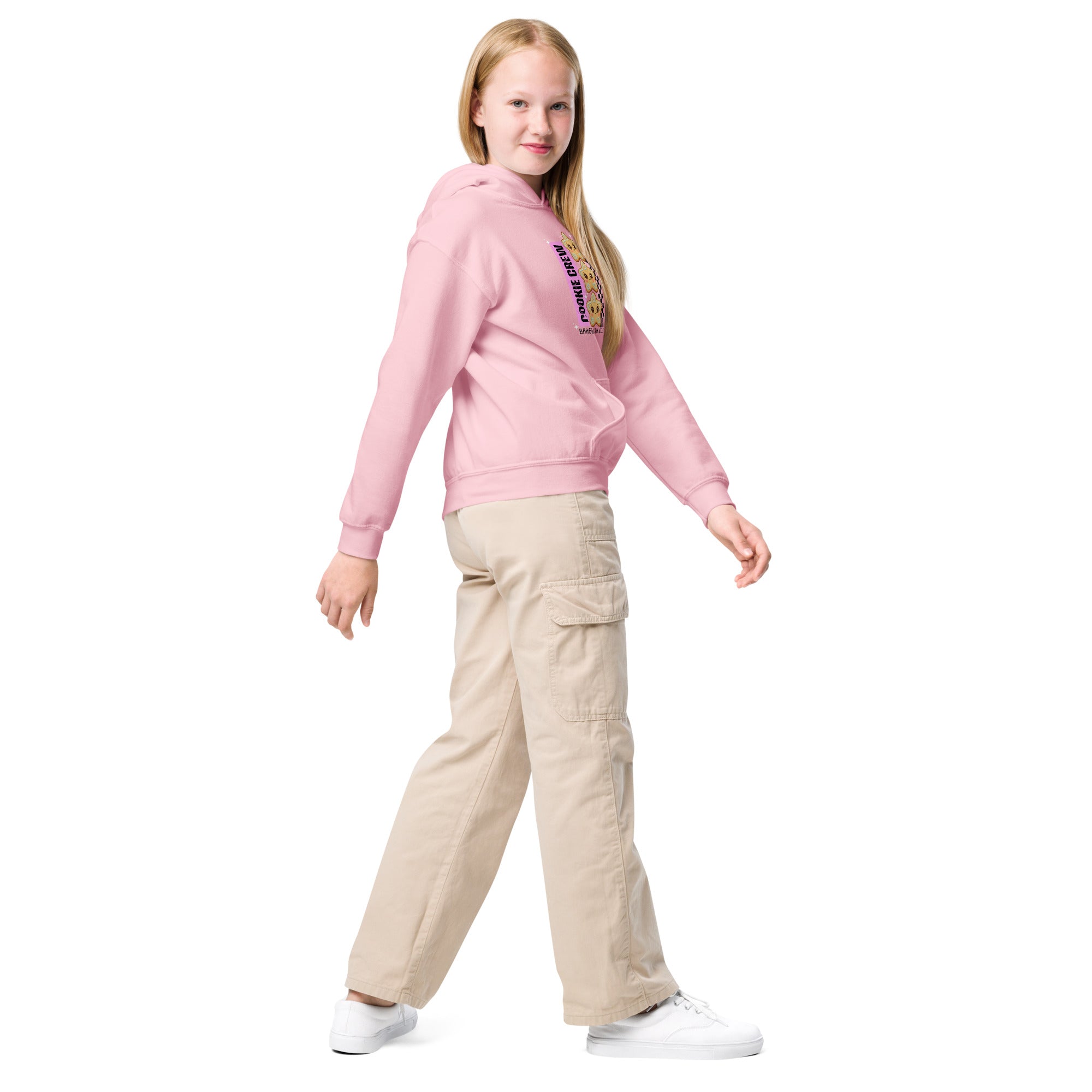 "Cookie Crew, Baked With Love"- Black in Pink | Youth Hoodie | – RB Designa Co