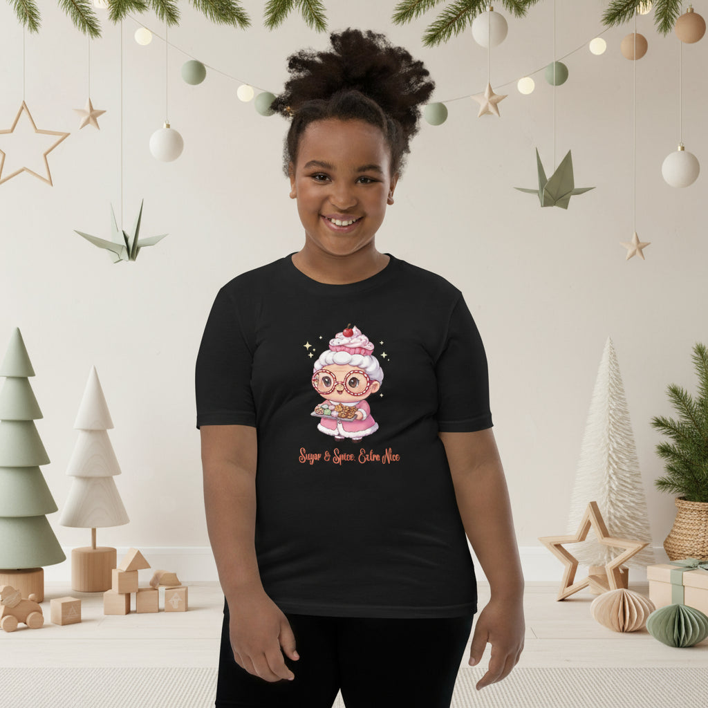 Chibi Mrs. Claus Pink Christmas Tee | Soft Cotton Kids Shirt | Festive Holiday Wear | – RB Designa Co