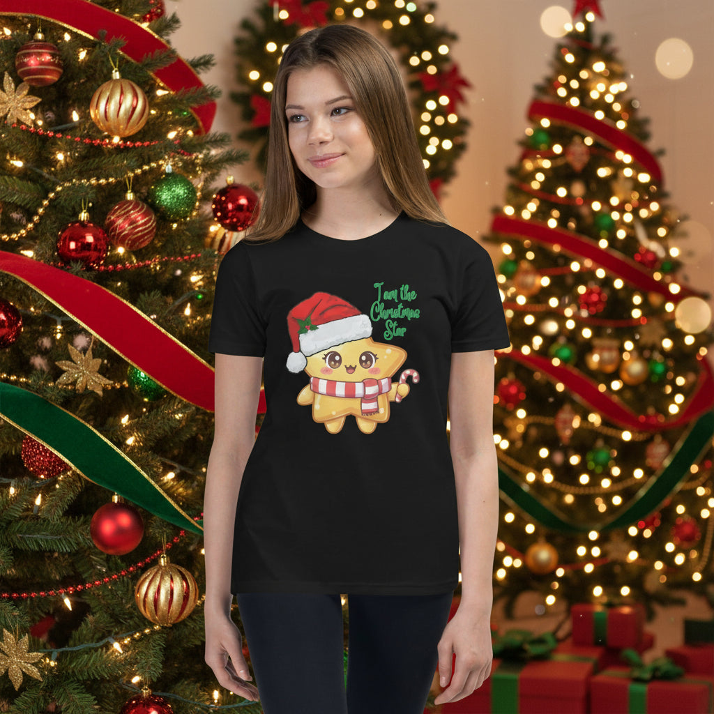 Santa Hat Star Youth Tee | Soft Cotton Christmas Shirt | Active Lifestyle | – RB Designa Co