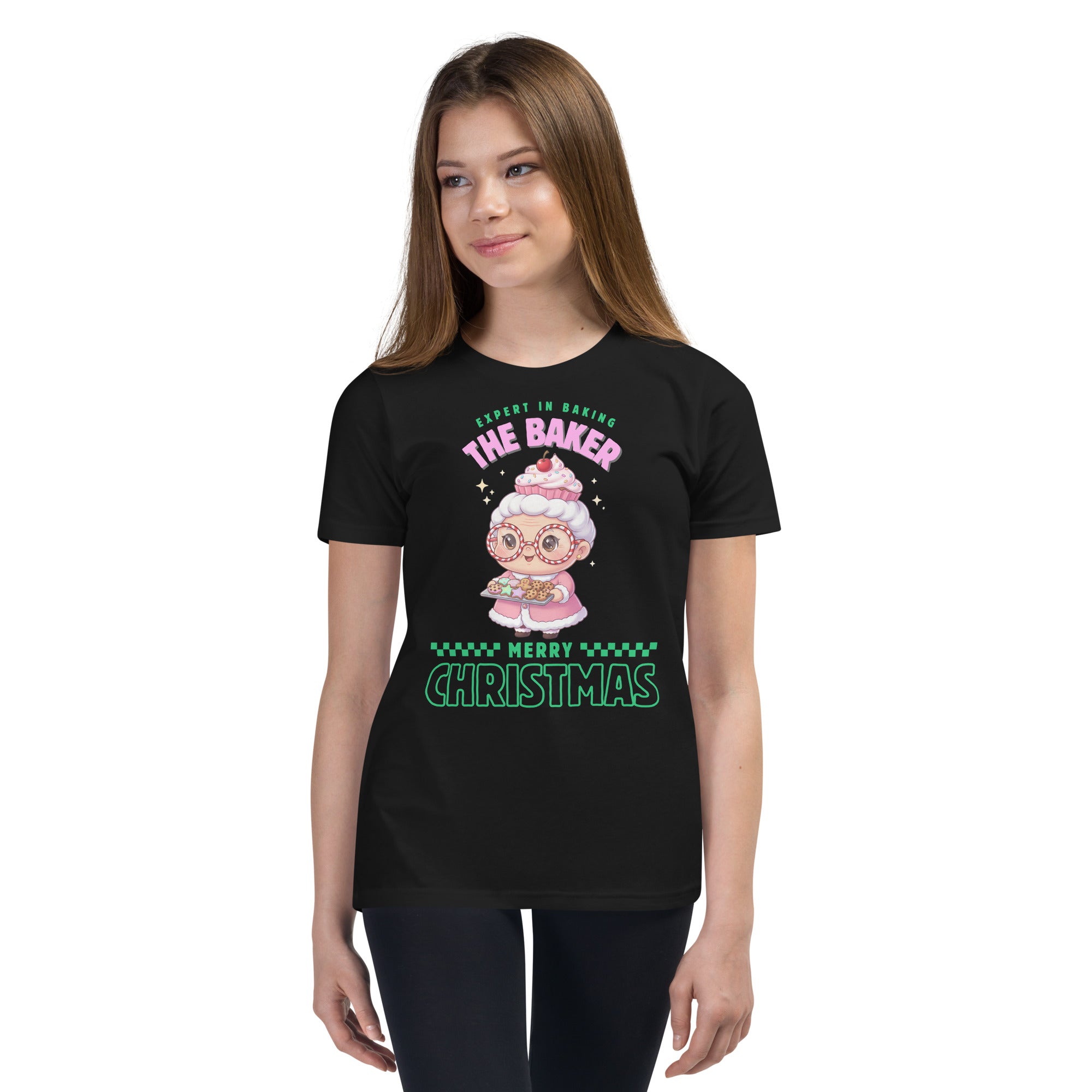 Expert in Baking: The Grandma Baker- Green and Pink | Youth Short Sleeve T-Shirt | – RB Designa Co