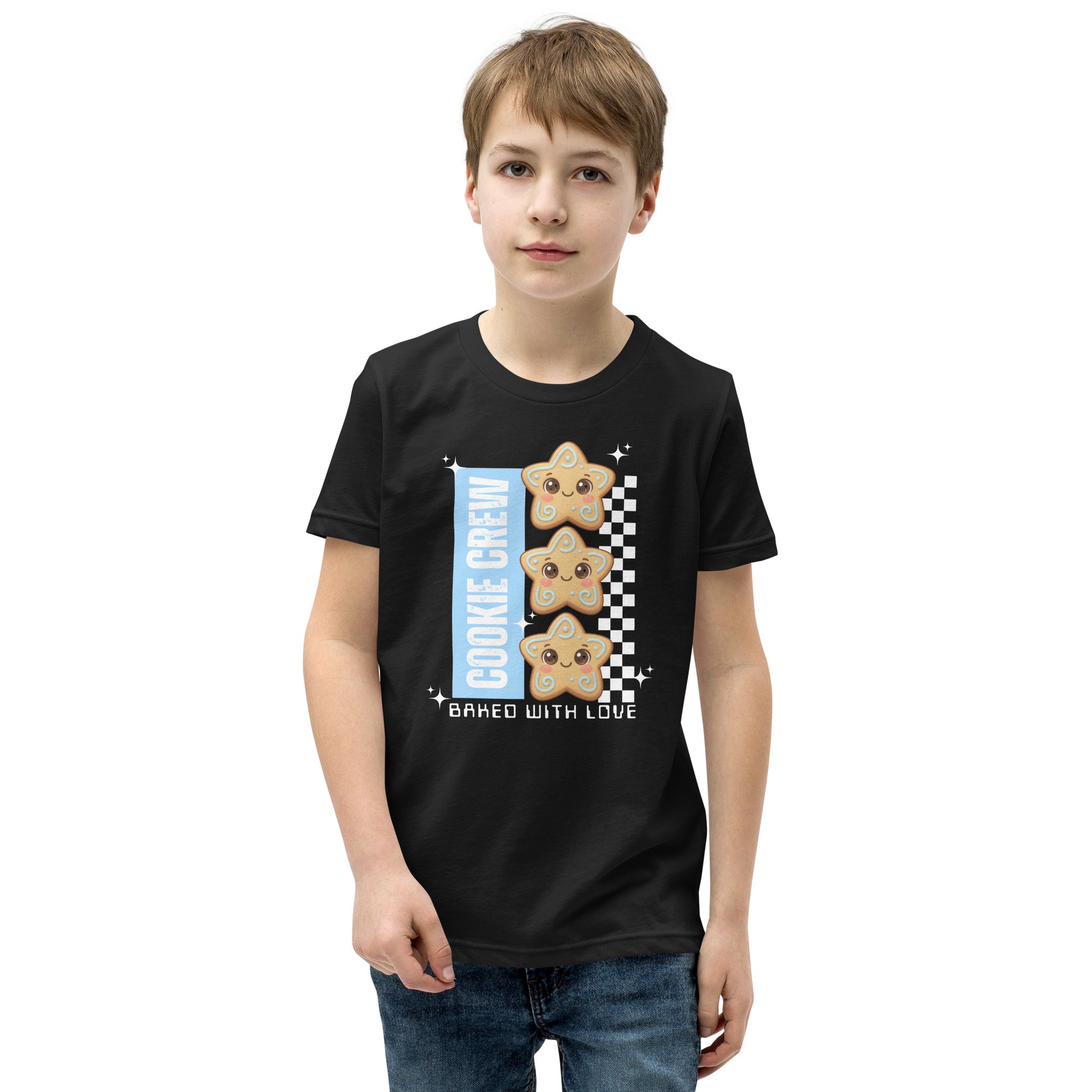 "Cookie Crew, Baked With Love"- Blue | Youth Short Sleeve T-Shirt | – RB Designa Co