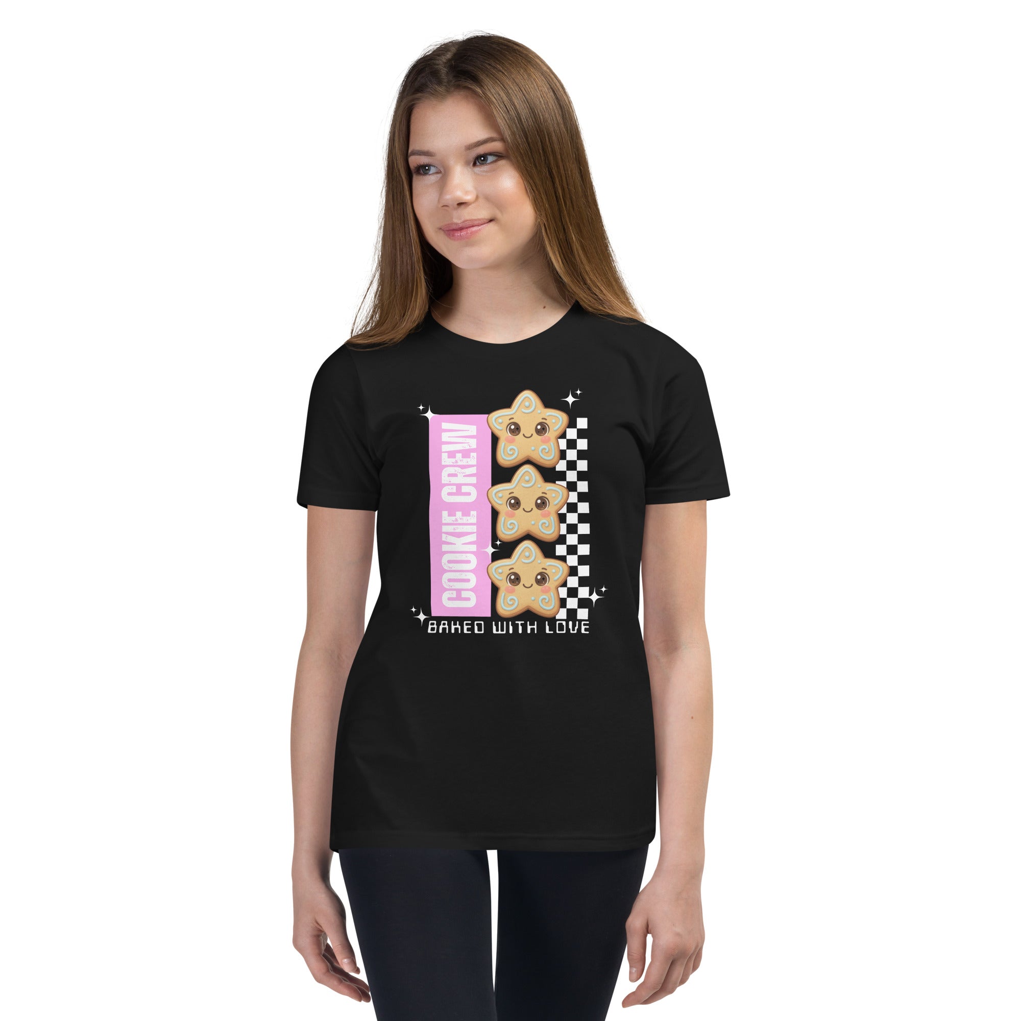 "Cookie Crew, Baked With Love"- Pink | Youth Short Sleeve T-Shirt | – RB Designa Co
