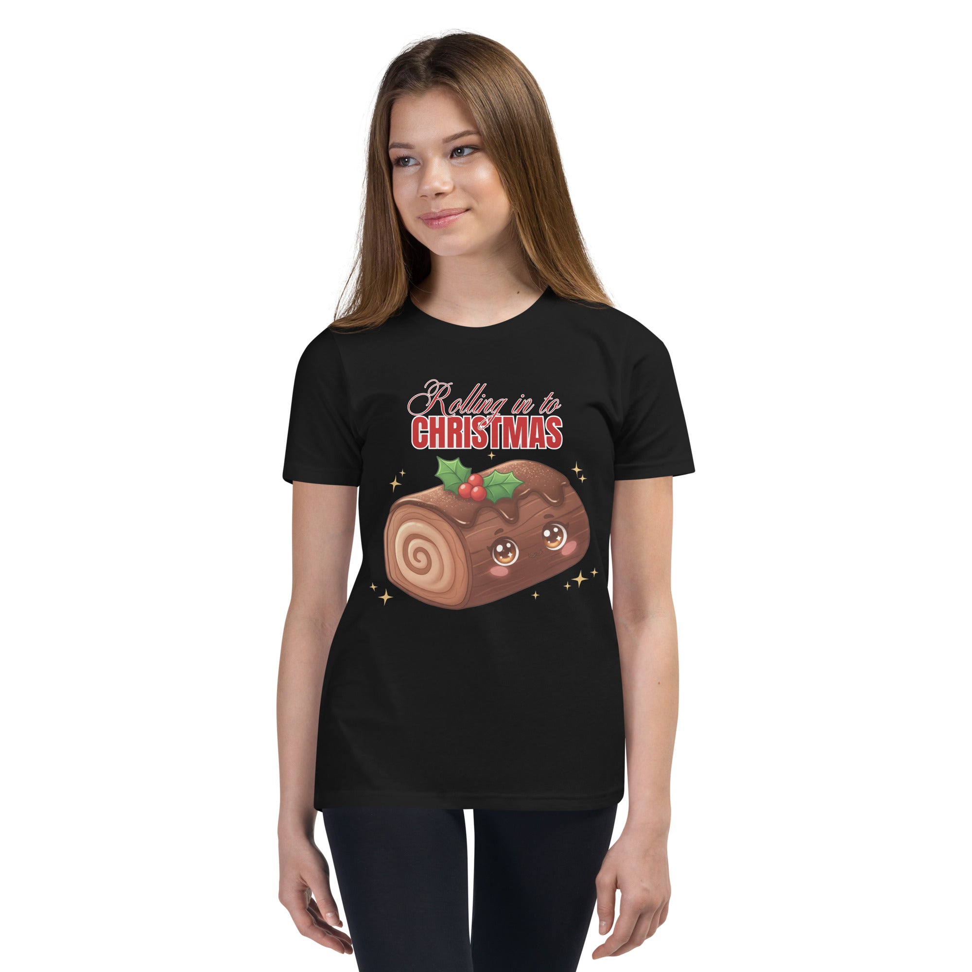 "Rolling in to Christmas"- Black | Youth Short Sleeve T-Shirt | – RB Designa Co