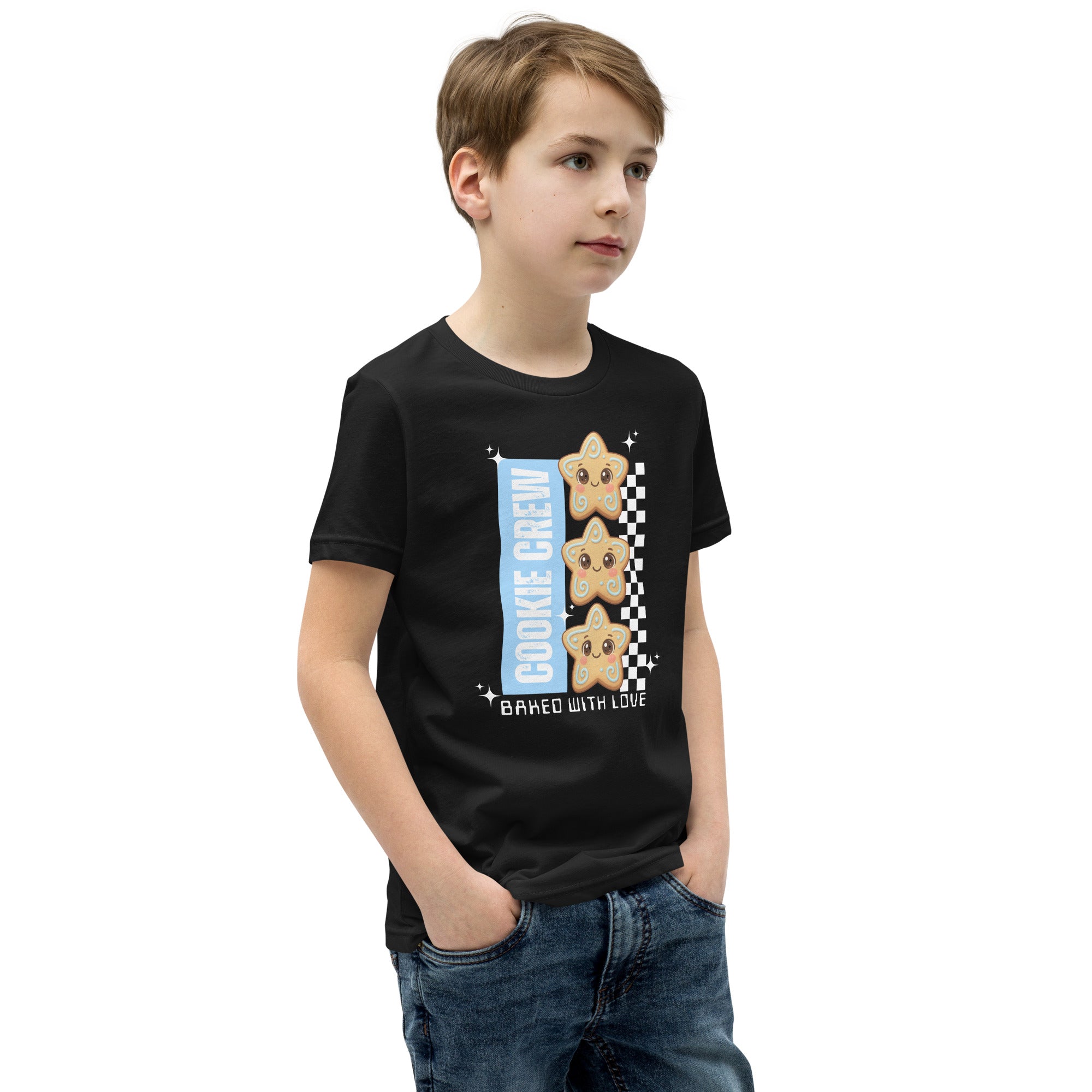 "Cookie Crew, Baked With Love"- Blue | Youth Short Sleeve T-Shirt | – RB Designa Co