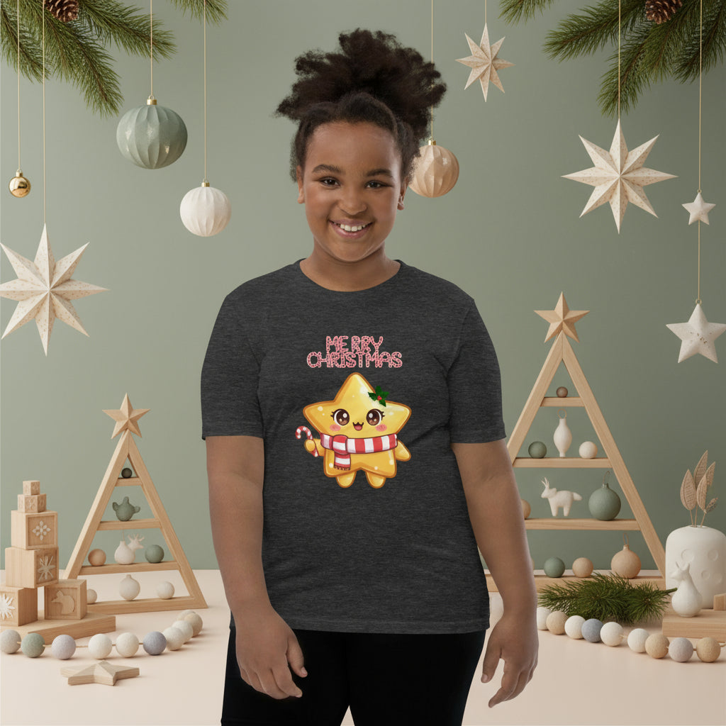 Star Gingerbread Man Christmas Tee | Cute Cotton Kids Shirt | Festive Holiday Wear | – RB Designa Co