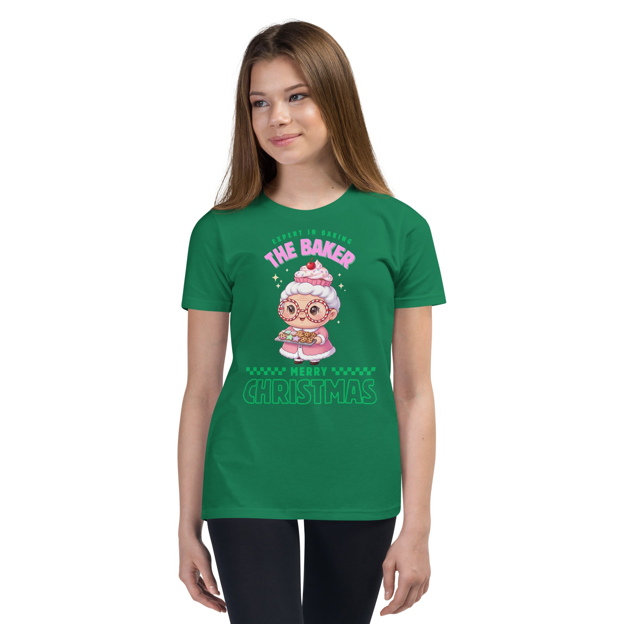Expert in Baking: The Grandma Baker- Green and Pink | Youth Short Sleeve T-Shirt | – RB Designa Co