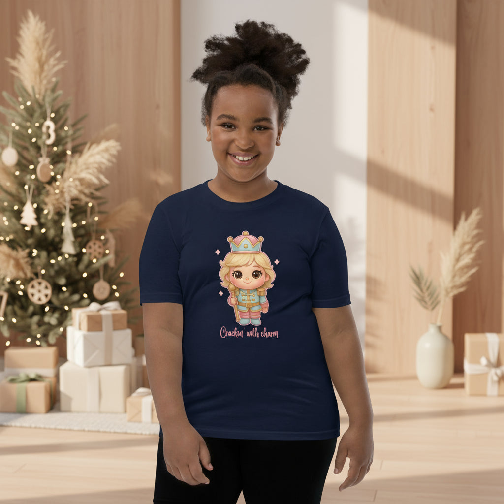 Chibi Queen Pink Christmas Tee | Soft Cotton Kids Shirt | Pre-Shrunk Fit | – RB Designa Co