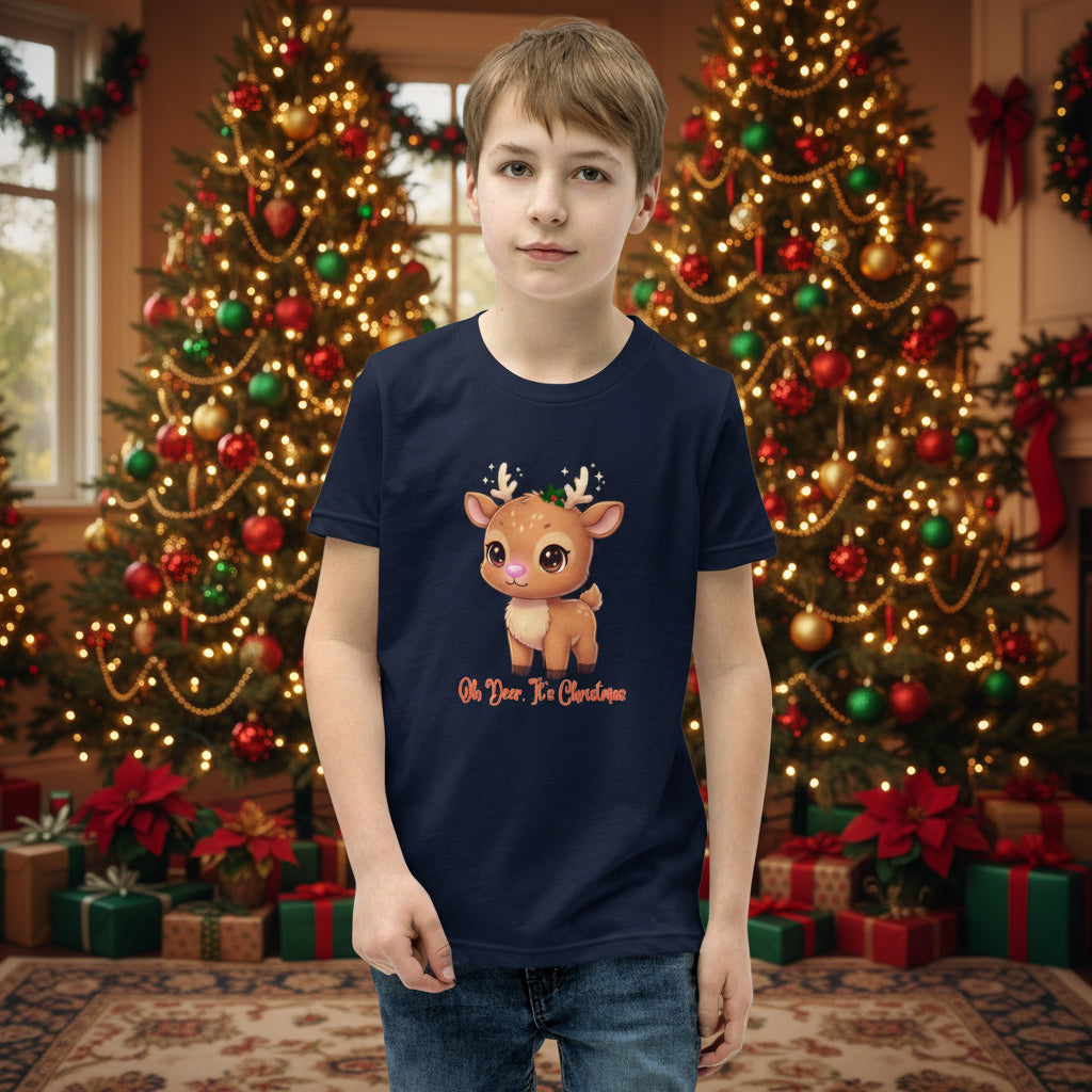 Tiny Reindeer Antlers Youth Tee | Soft Cotton Christmas Shirt | Active Lifestyle | – RB Designa Co