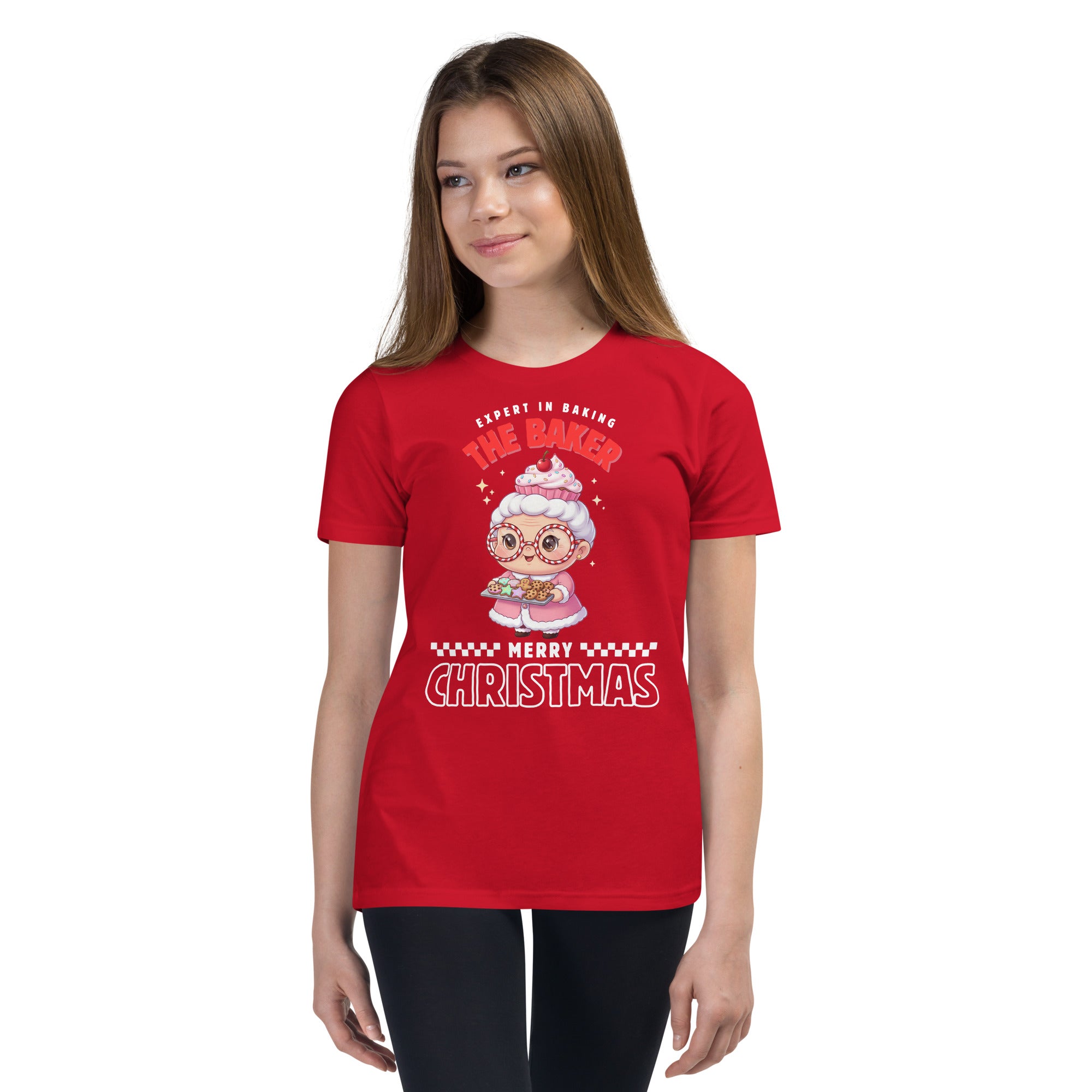 Expert in Baking: The Grandma Baker- White and Red | Youth Short Sleeve T-Shirt | – RB Designa Co