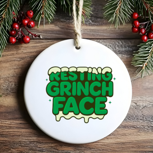 Resting Grinch Face Humbag Ornaments
