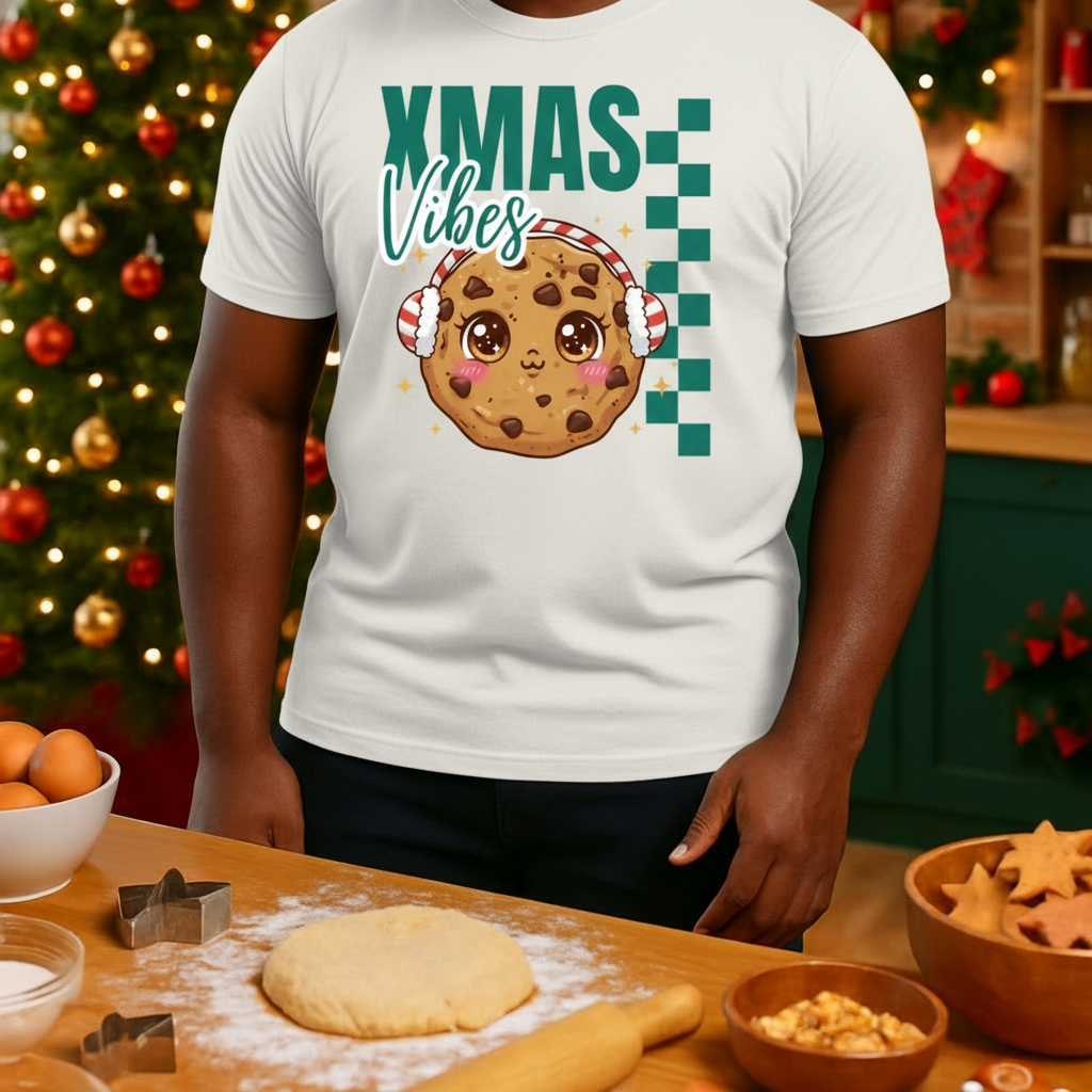 Xmas Vibes Cookie – Green | Adults T-Shirt