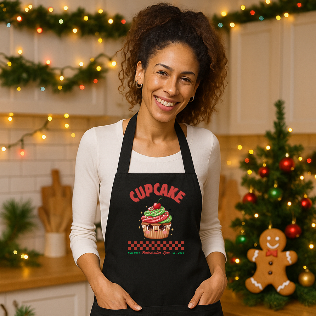 Cupcake: Baked With Love | Organic cotton apron