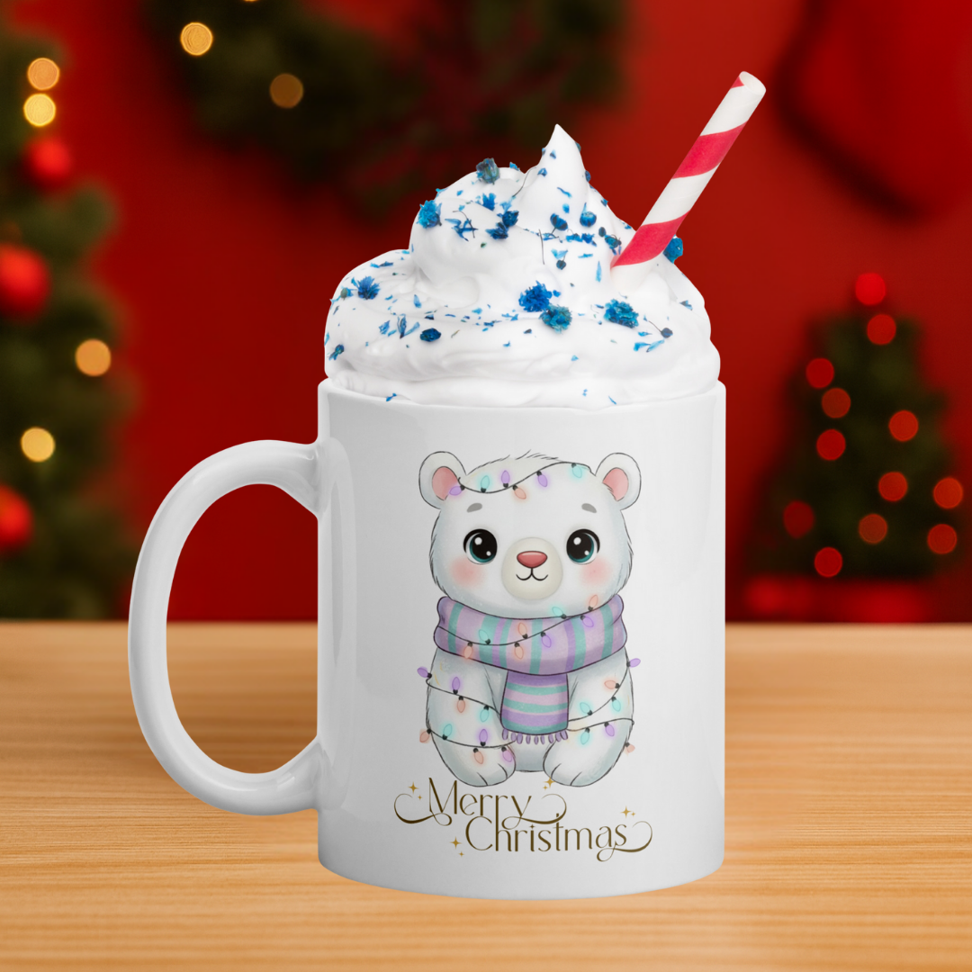 Polar Bear Lights Kids White Mug