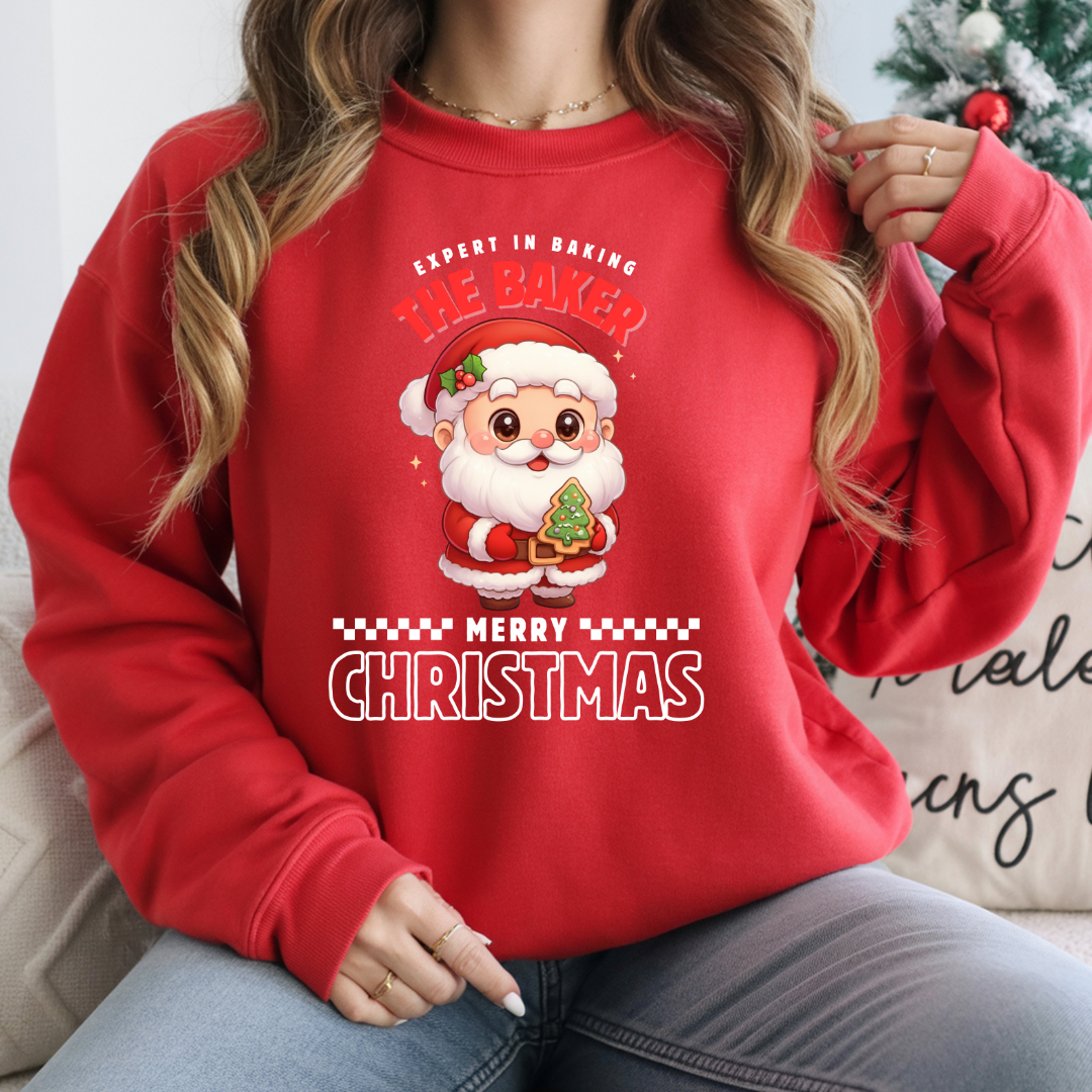Expert in Baking: The Santa Baker- White and Red | Youth Hoodie