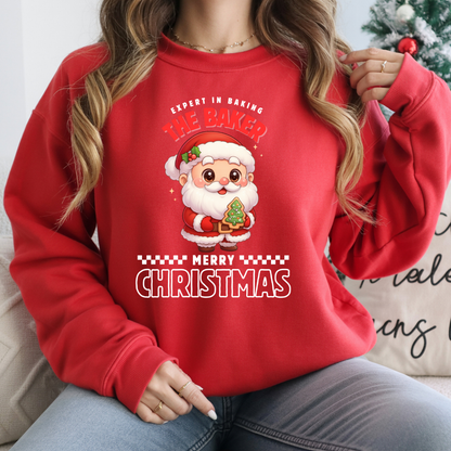 Expert in Baking: The Santa Baker- White and Red | Youth Hoodie