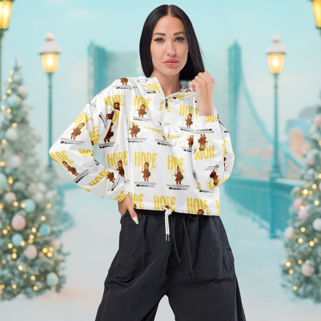 &quot;Hope&quot;- Black | Women’s cropped windbreaker | – RB Designa Co