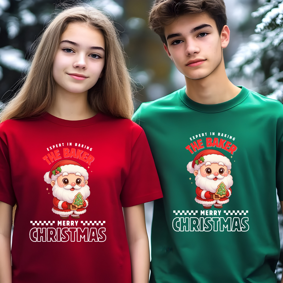 Expert in Baking: The Santa Baker- White and Red | Youth T-Shirt