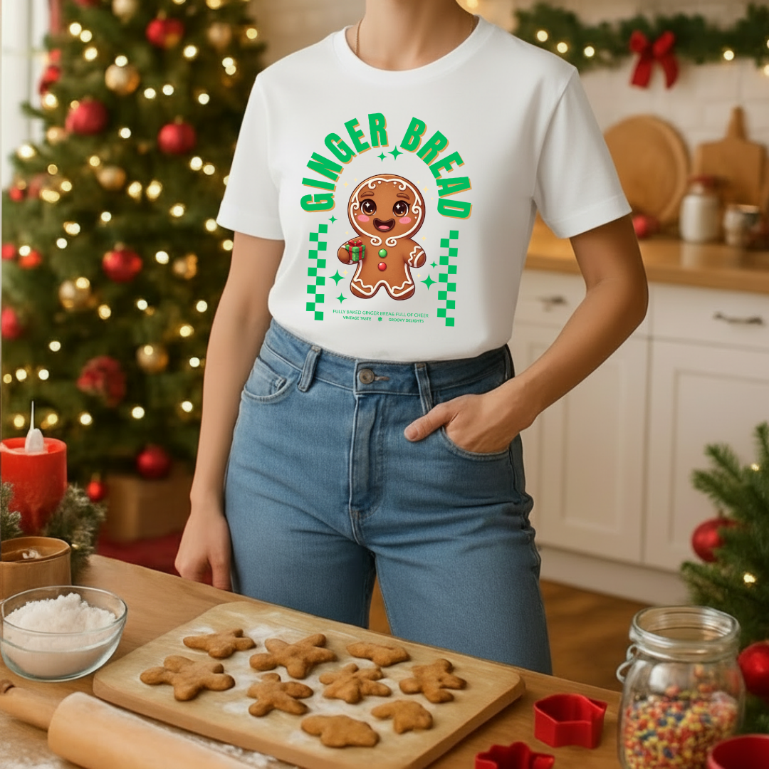 Gingerbread Joy- Green | Adults T-Shirt