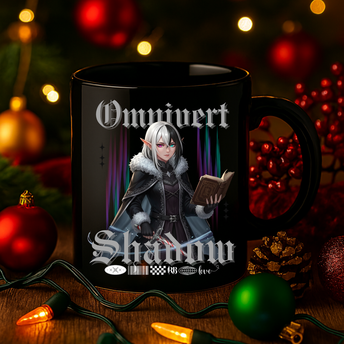 &quot;Omnivert Shadow&quot; | Black Glossy Mug