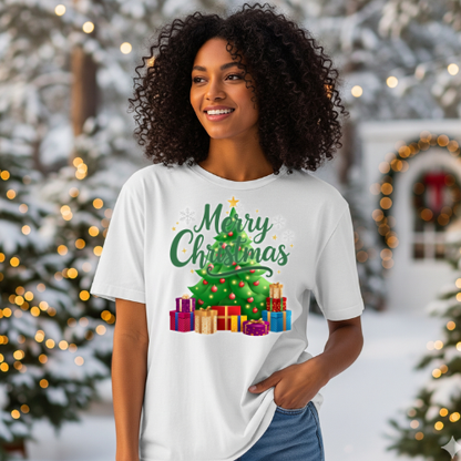 Merry Christmas Green Teen Oversized T-shirt
