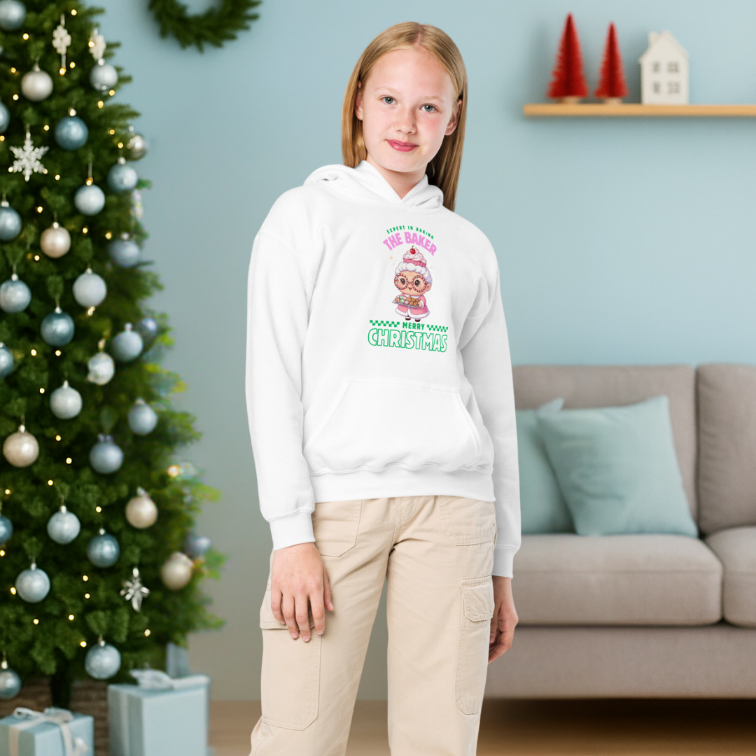 Expert in Baking: The Grandma Baker- Green and Pink | Youth Hoodie