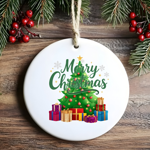 Merry Christmas Green Teen Ornaments