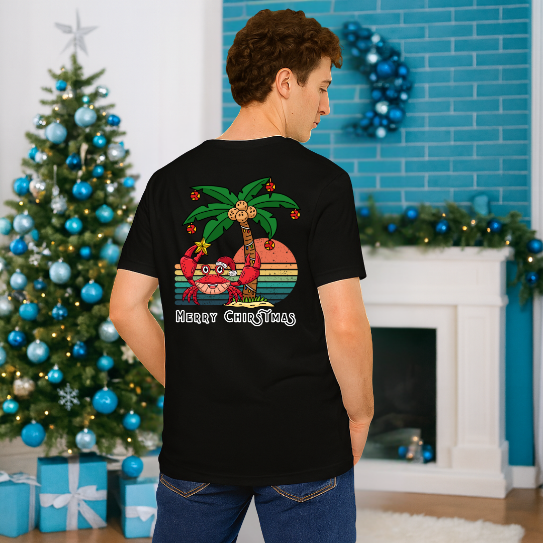 &quot;Merry Christmas&quot; Crab and Star | Adults t-shirt