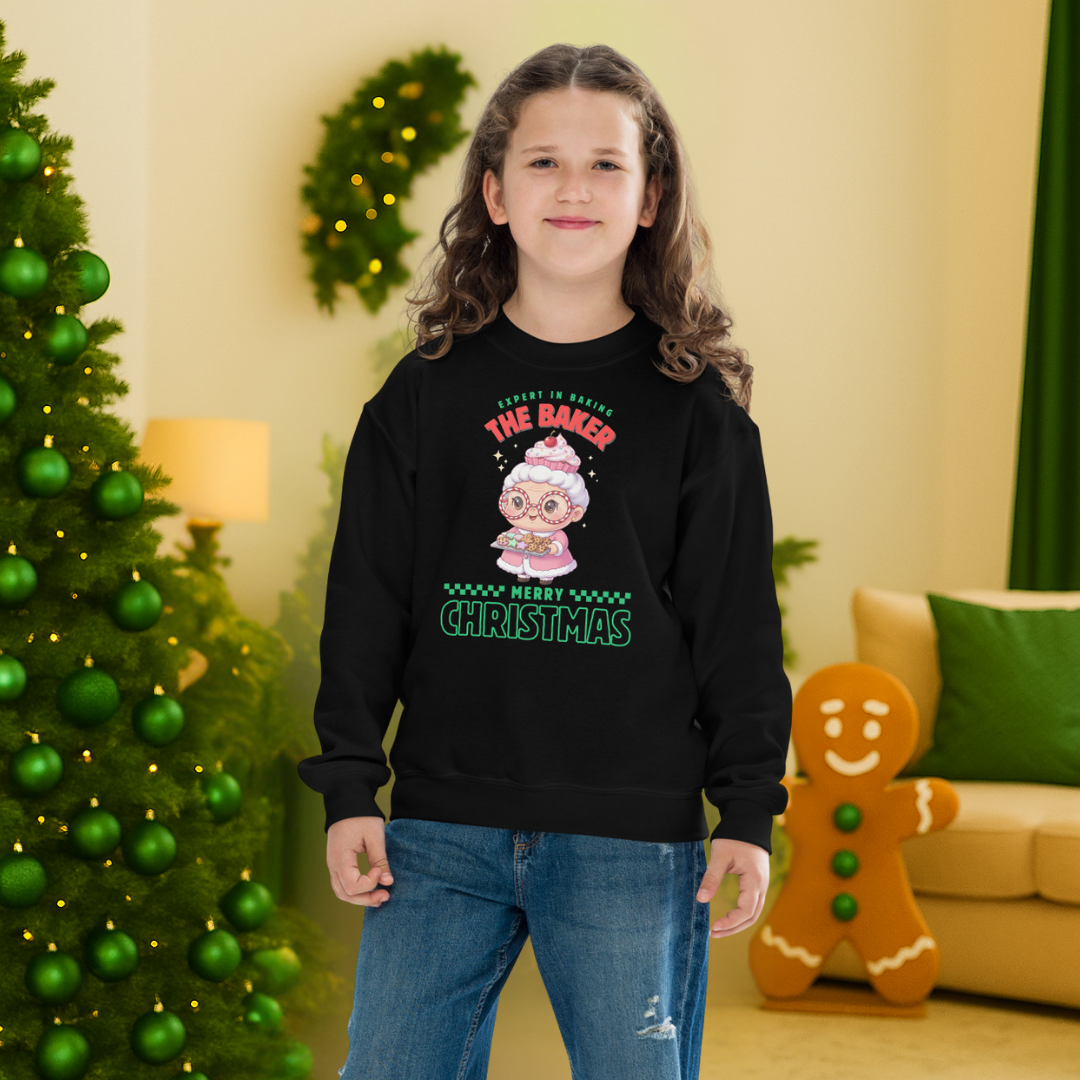 Expert in Baking: The Grandma Baker- Red and Green | Youth Sweatshirt