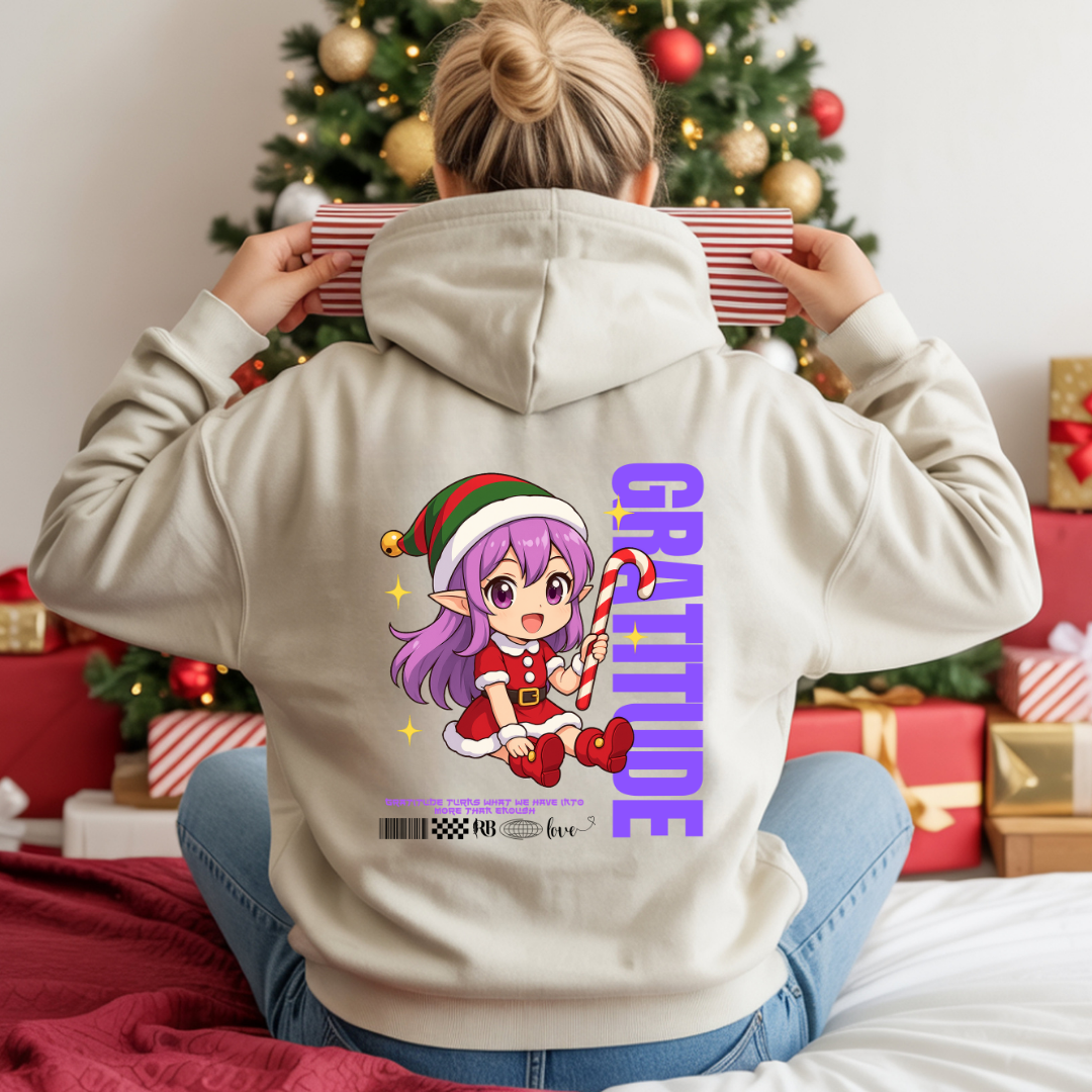 &quot;Gratitude&quot;- Black | Youth Hoodie