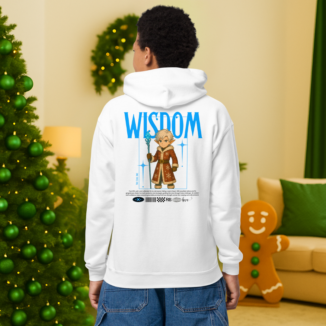 &quot;Wisdom&quot;- Black | Youth Hoodie