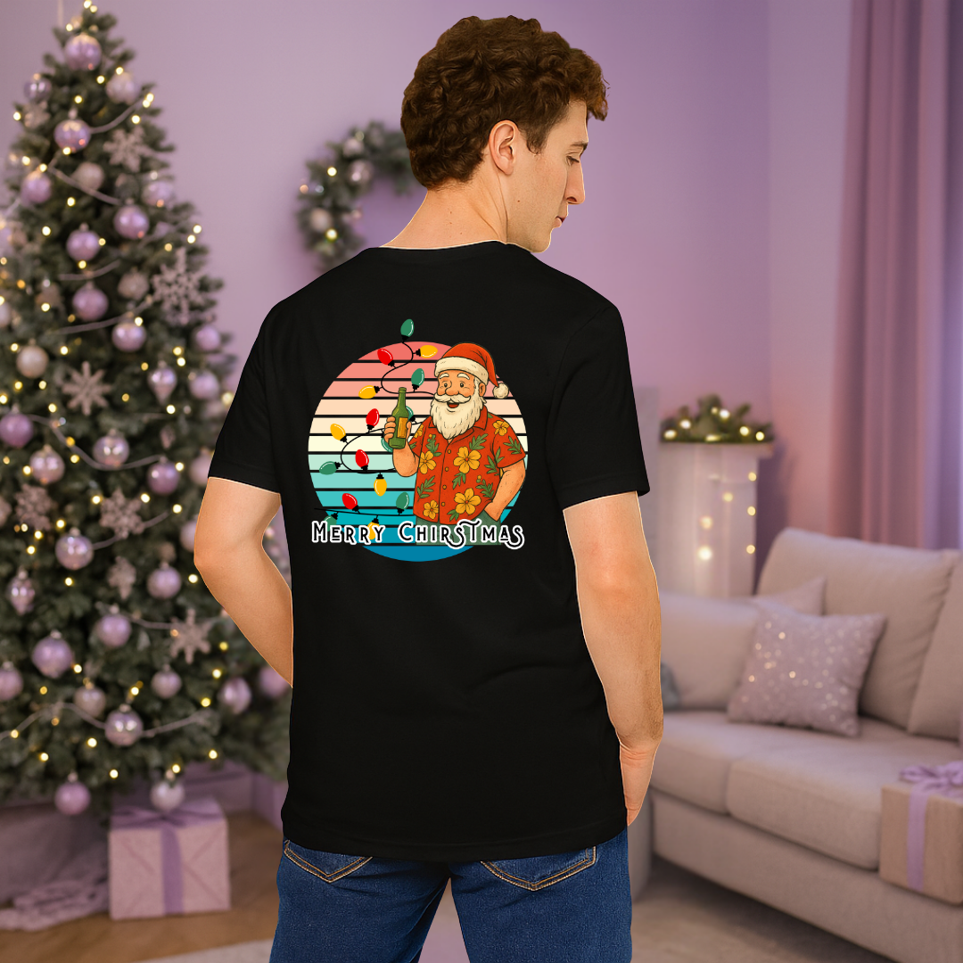 &quot;Merry Christmas&quot; Drinking Santa | Adults t-shirt