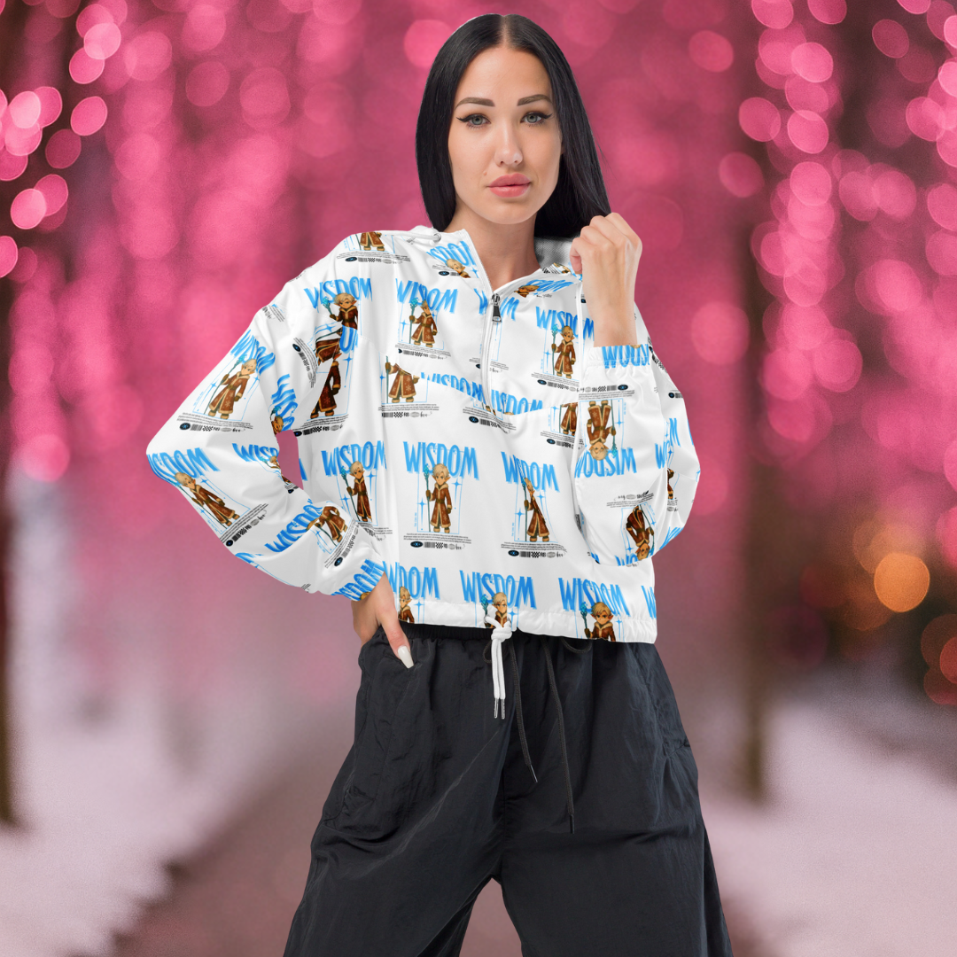 &quot;Wisdom&quot;- Black | Women’s cropped windbreaker | – RB Designa Co