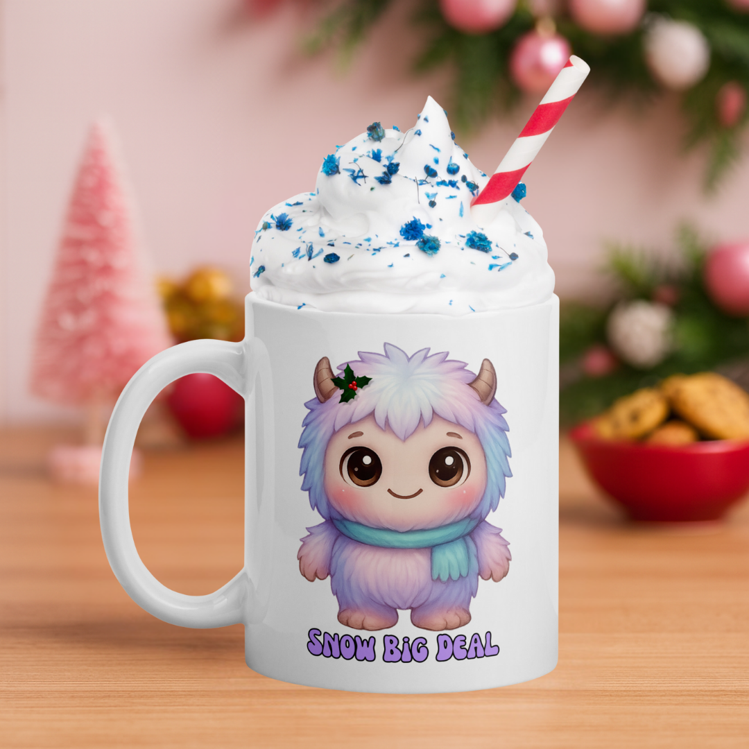 Fluffy Yeti Scarf Kids White Mug
