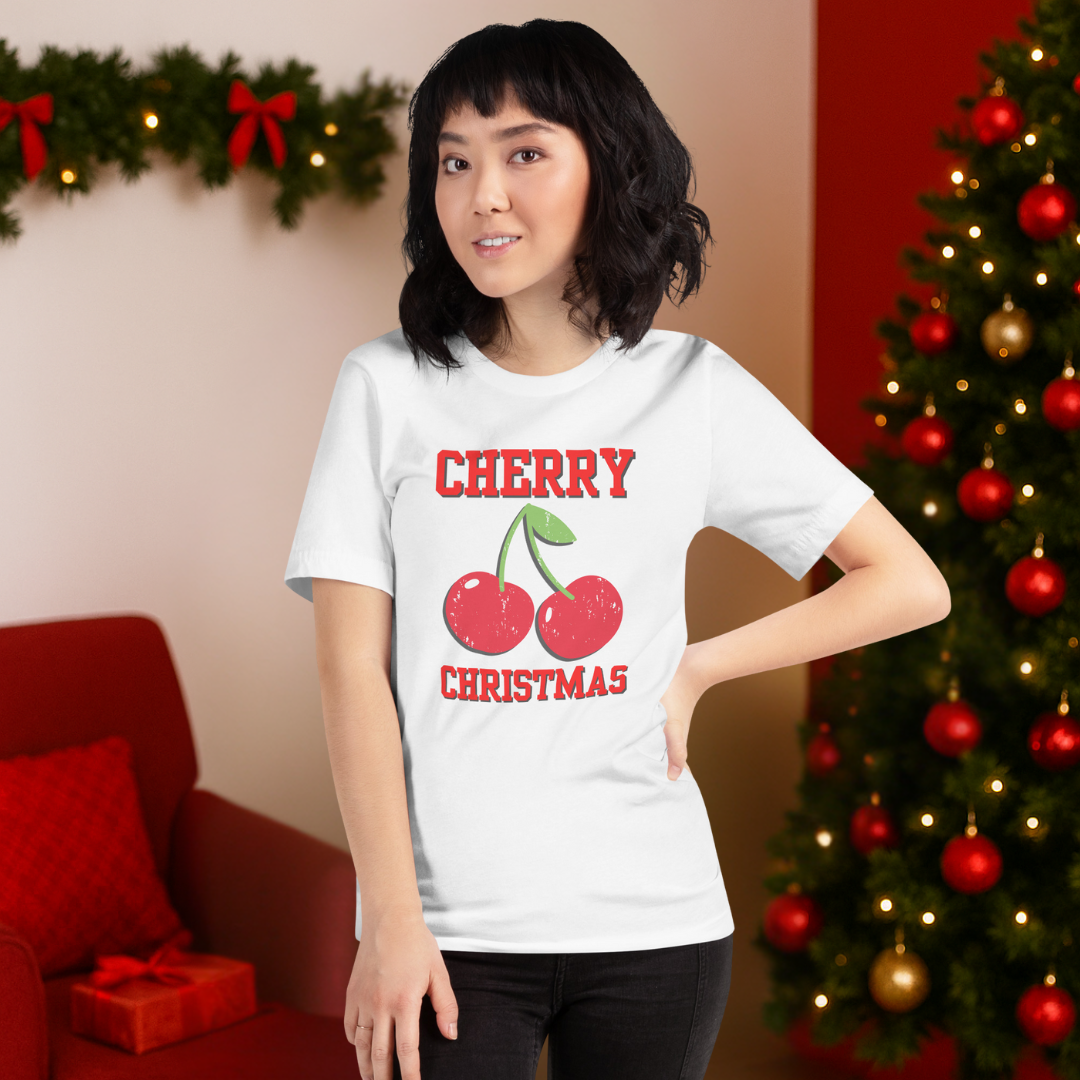 &quot;Cherry Christmas&quot;- Black | Adults t-shirt