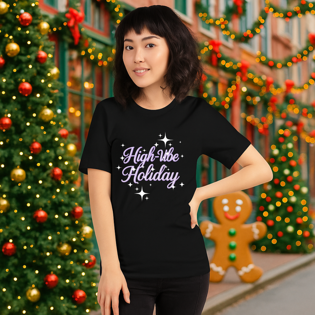 "High- Vibe Holiday"- White | Adults t-shirt