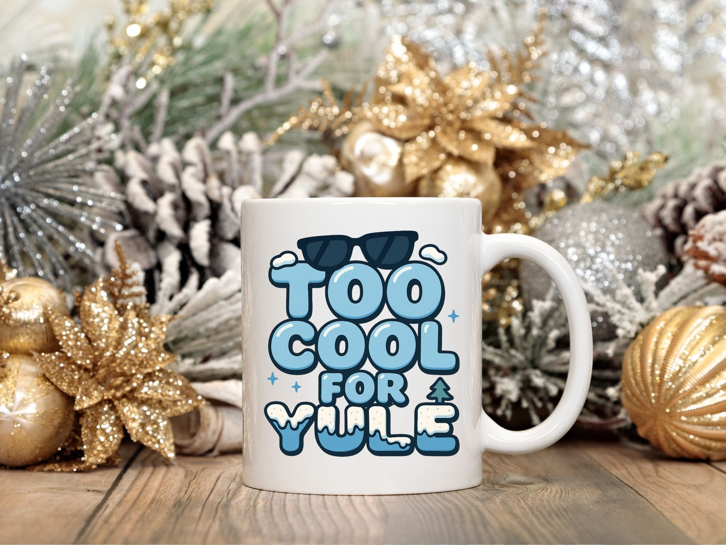 Sunglasses Yule Teen White Mug