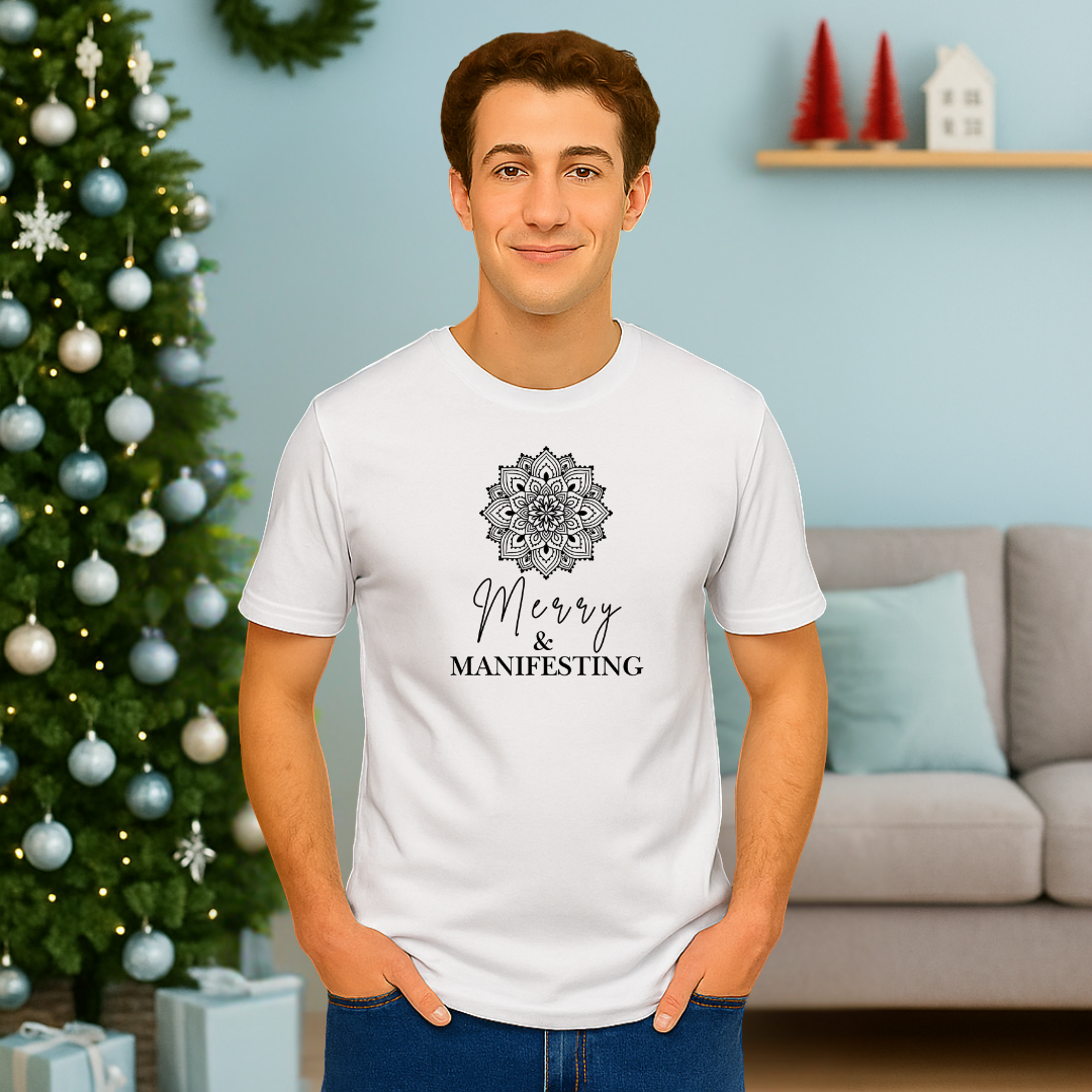"Merry and Manifesting"- Black | Adults t-shirt