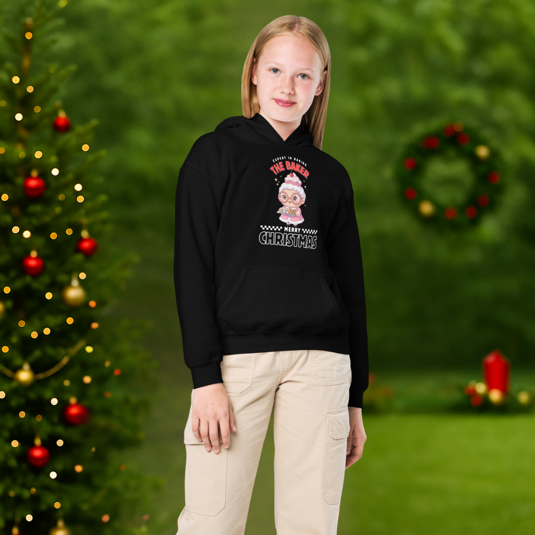 Expert in Baking: The Grandma Baker- White and Red | Youth Hoodie