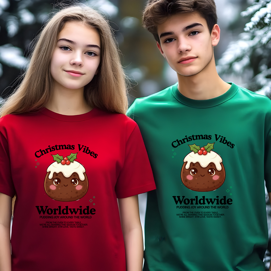 &quot;Christmas Vibes Worldwide...&quot;- Black | Youth T-Shirt