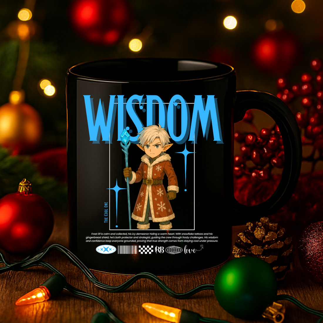 &quot;Wisdom&quot; | Black Glossy Mug