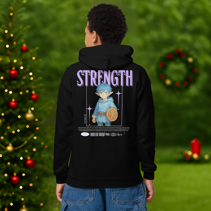 &quot;Strength&quot;- Black | Youth Hoodie