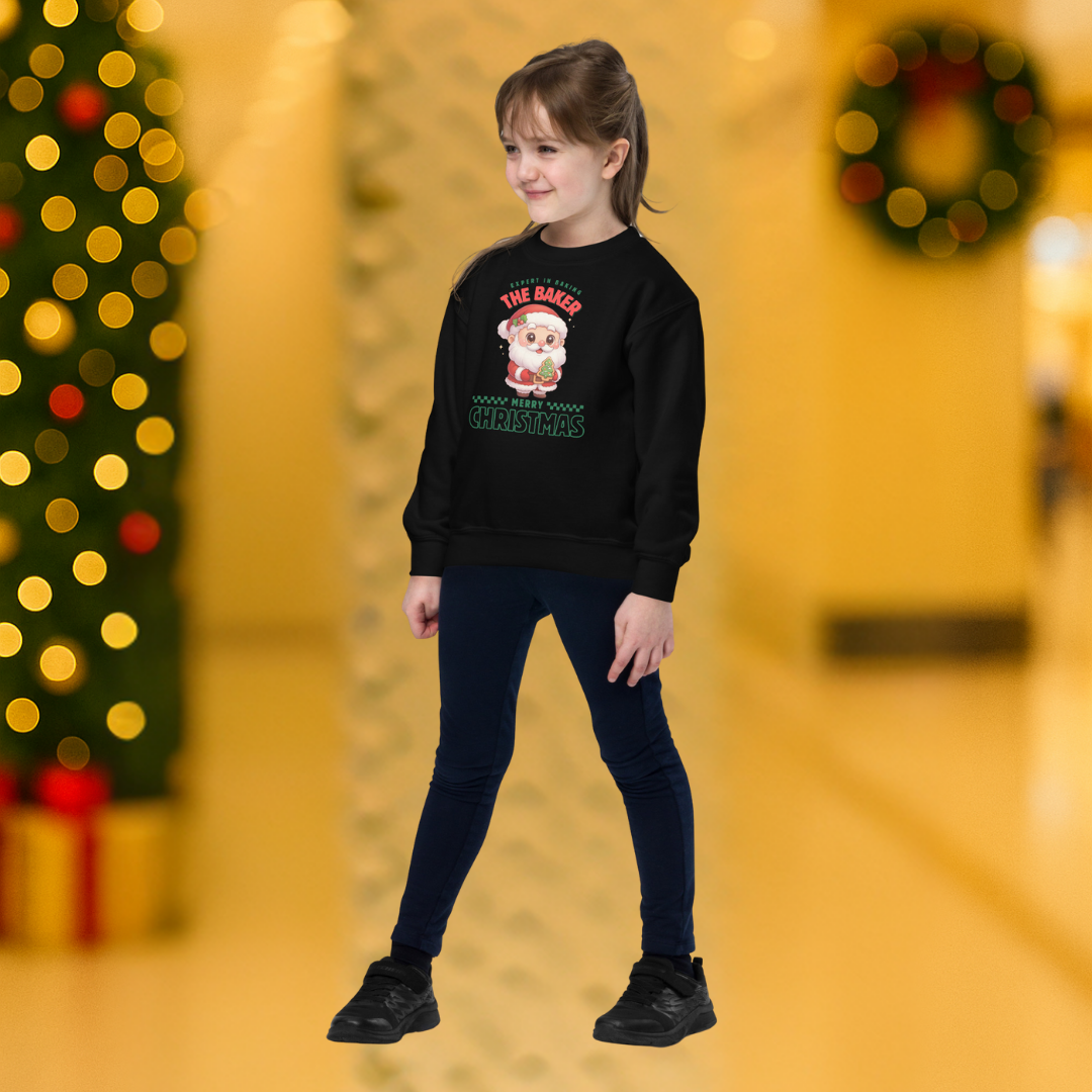 Expert in Baking: The Santa Baker- Green and Red | Youth Sweatshirt