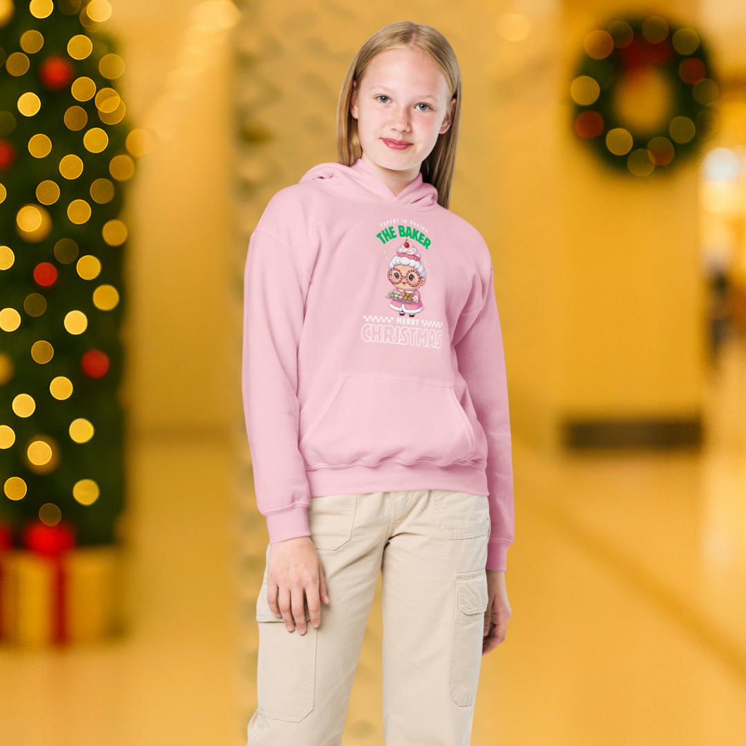 Expert in Baking: The Grandma Baker- White and Green | Youth Hoodie