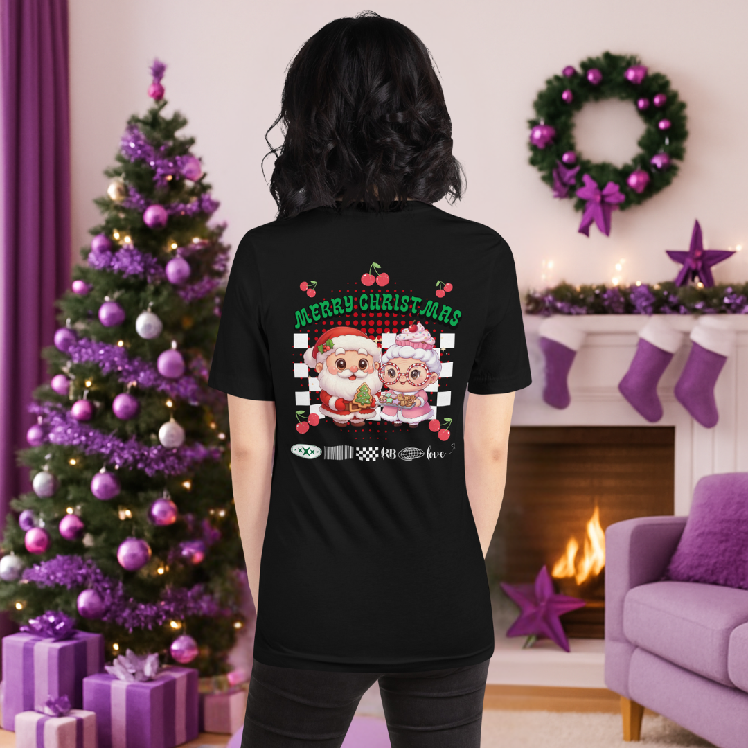 Mr. and Mrs. Claus &quot;Merry Christmas&quot;- White | Adult t-shirt