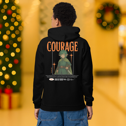 &quot;Courage&quot;- Black | Youth Hoodie
