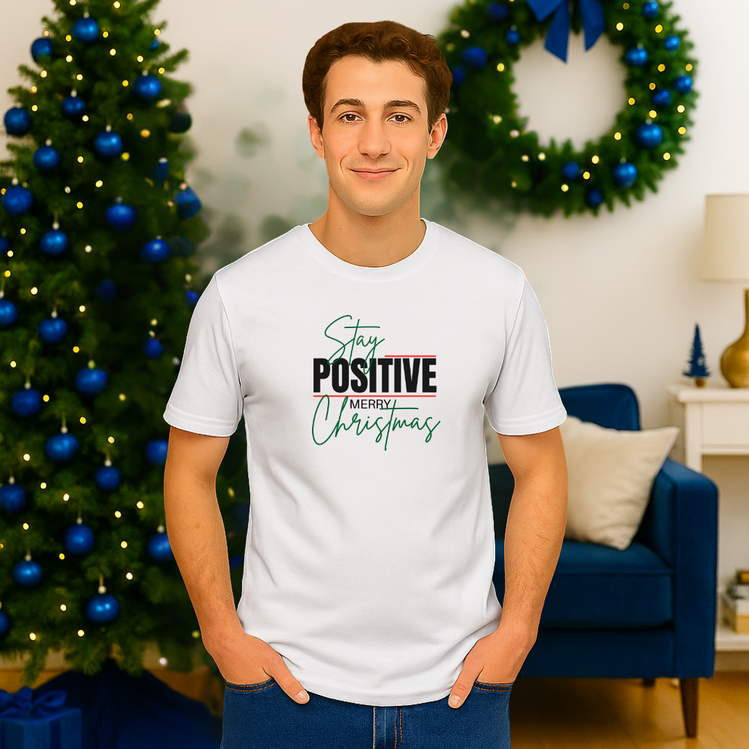 "Stay Positive, Merry Christmas"- Black | Adults t-shirt