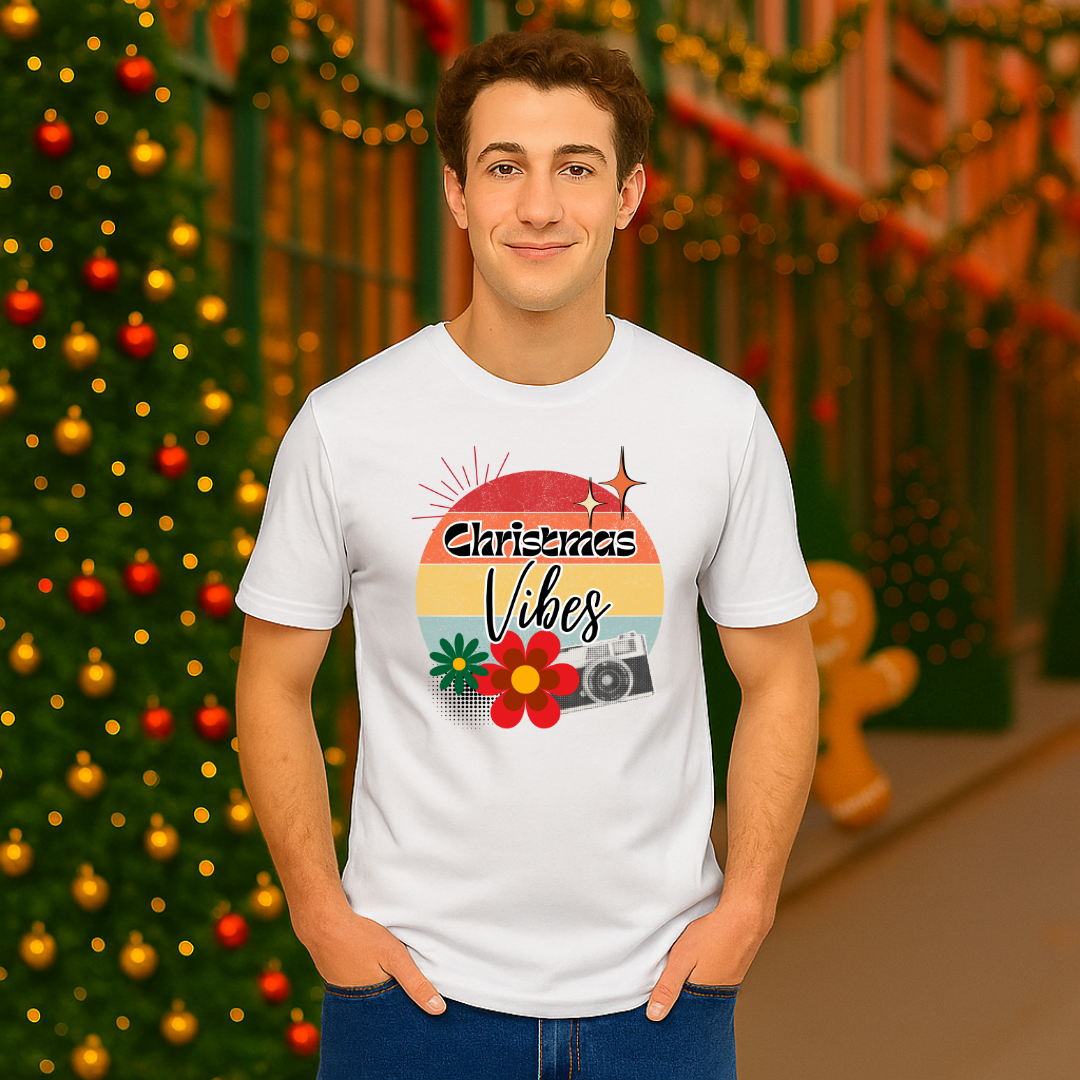 &quot;Christmas Vibes&quot; Black | Adults t-shirt