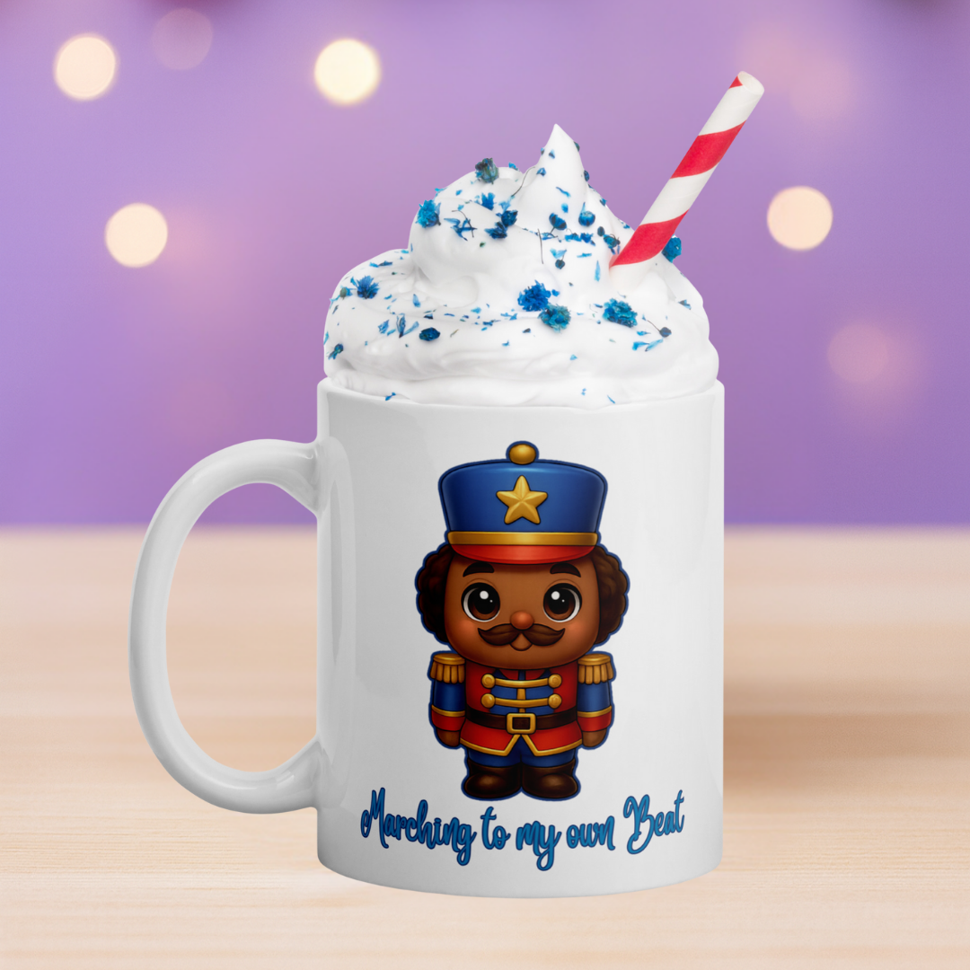 Nutcracker Blue Hat Kids White Mug