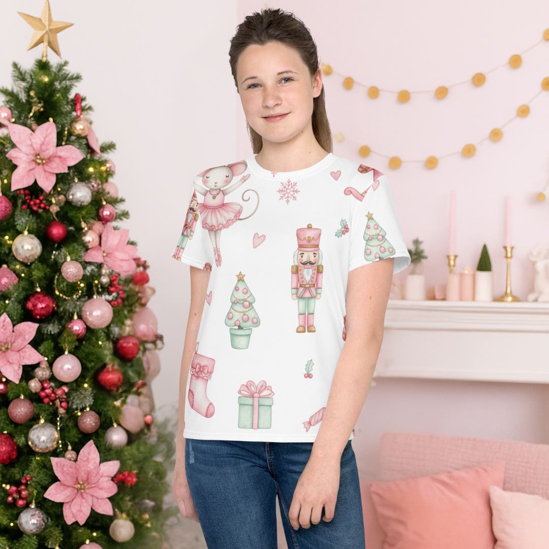 "Sweet Holiday Toys Pattern II” | Youth crew neck t-shirt